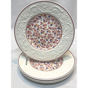 Wedgwood Patrician Crimson Pompadour Salad Plates 7.5" England (4)